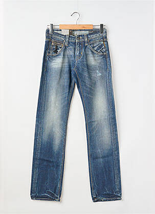 Jeans coupe droite fermeture zippée sous rabat boutonné taille normale bleu MELTIN'POT homme