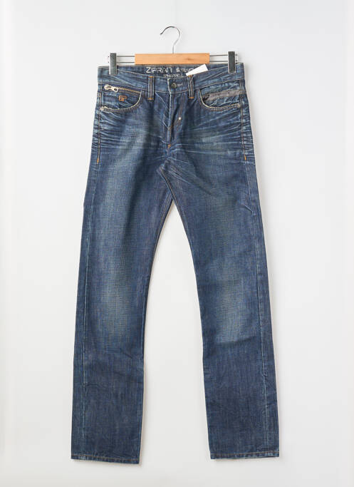 Jeans coupe droite fermeture boutonnée sur le devant taille normale bleu BP homme