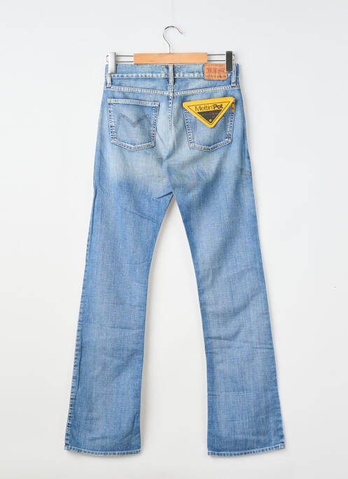 Jeans coupe droite fermeture zippée sous rabat boutonné taille normale bleu MELTIN'POT homme