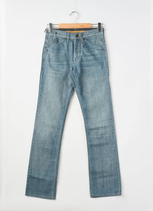 Jeans coupe droite fermeture zippée sous rabat boutonné taille normale bleu MELTIN'POT homme