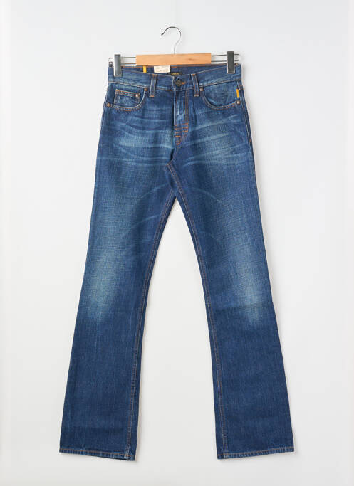 Jeans coupe droite fermeture zippée sous rabat boutonné taille normale bleu MELTIN'POT homme