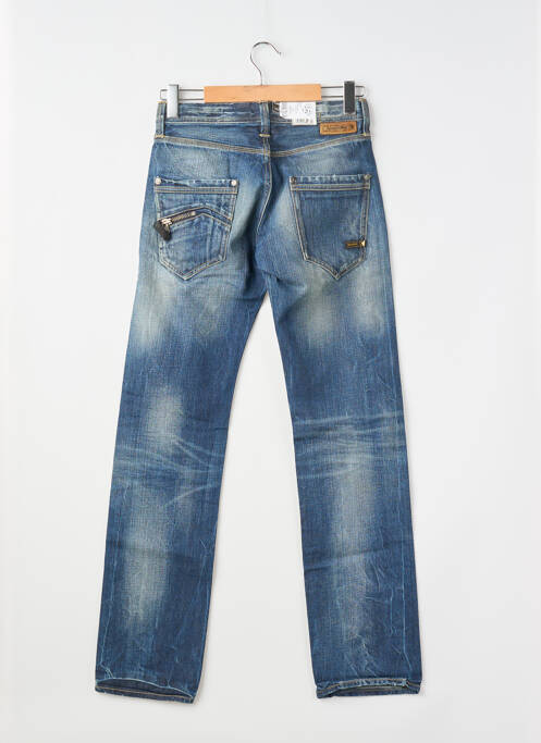 Jeans coupe droite fermeture zippée sous rabat boutonné taille normale bleu MELTIN'POT homme