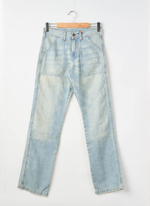 Jeans coupe droite fermeture zippée sous rabat boutonné taille normale bleu MELTIN'POT homme