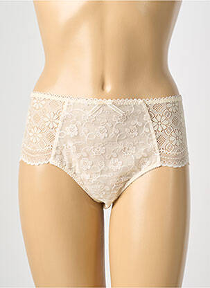 Culotte haute bi-matiére beige EMPREINTE femme