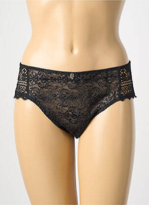 Shorty tissage satiné noir EMPREINTE femme