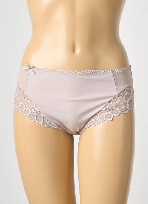 Shorty bi-matiére gris EMPREINTE femme