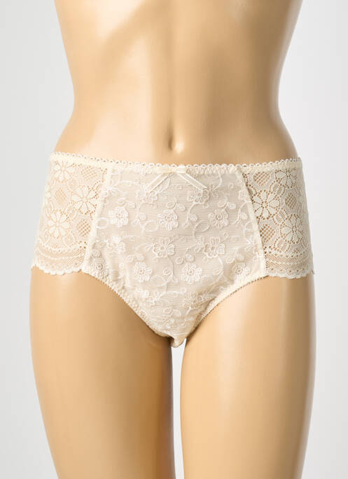 Culotte haute bi-matiére beige EMPREINTE femme