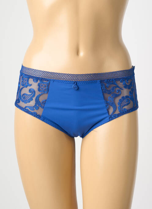 Shorty bi-matiére bleu EMPREINTE femme