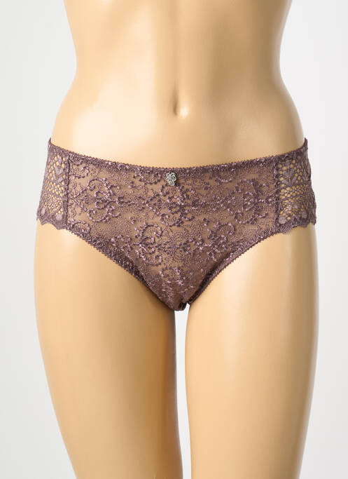 Shorty bi-matiére violet EMPREINTE femme