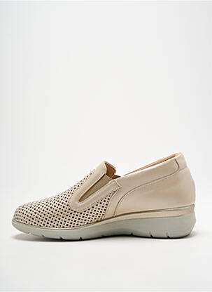 Mocassins tissage satiné talon plat jusqu'à 3cm beige HERGOS femme