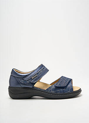 Sandales/nu pieds tissage satiné talon plat jusqu'à 3cm bleu HERGOS femme