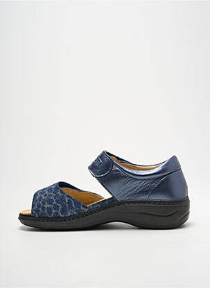 Sandales/nu pieds tissage satiné talon plat jusqu'à 3cm bleu HERGOS femme