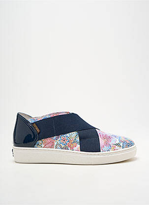 Slip ons tissage satiné talon plat jusqu'à 3cm bleu HERGOS femme