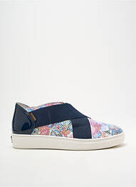 Slip ons tissage satiné talon plat jusqu'à 3cm bleu HERGOS femme