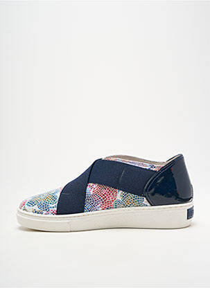Slip ons tissage satiné talon plat jusqu'à 3cm bleu HERGOS femme