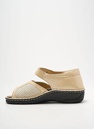 Sandales/nu pieds tissage satiné talon de 4 à 6cm beige HERGOS femme
