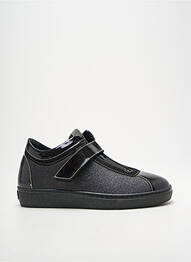 Chaussures de confort fermeture scratch talon plat jusqu'à 3cm noir HERGOS femme