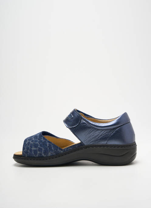 Sandales/nu pieds tissage satiné talon plat jusqu'à 3cm bleu HERGOS femme