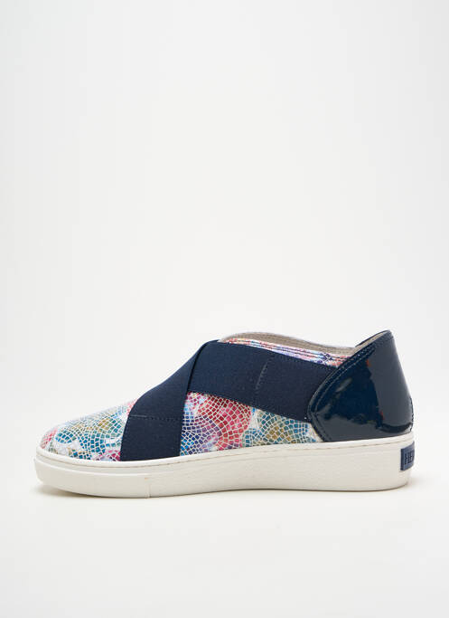 Slip ons tissage satiné talon plat jusqu'à 3cm bleu HERGOS femme