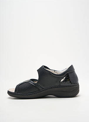 Sandales/nu pieds tissage satiné talon de 4 à 6cm noir HERGOS femme
