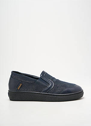 Slip ons tissage satiné talon plat jusqu'à 3cm bleu HERGOS femme