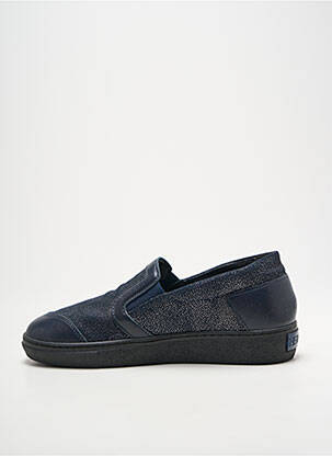 Slip ons tissage satiné talon plat jusqu'à 3cm bleu HERGOS femme