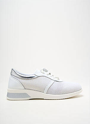 Baskets tissage satiné talon de 4 à 6cm blanc SABATINI femme