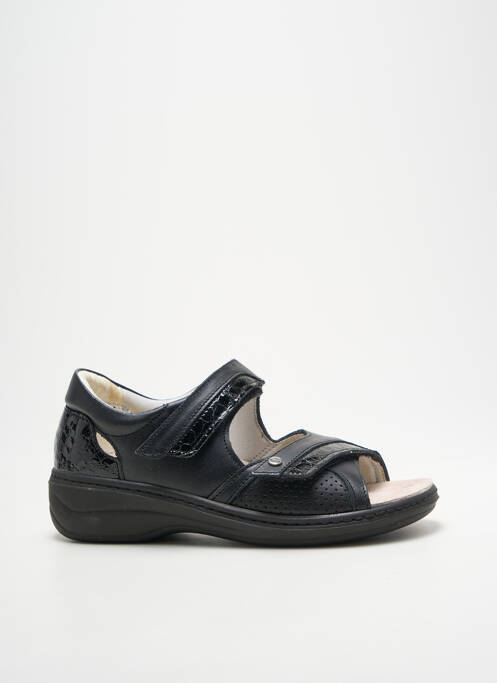 Sandales/nu pieds tissage satiné talon de 4 à 6cm noir HERGOS femme