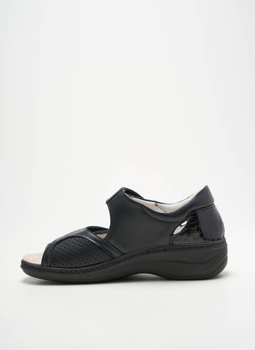 Sandales/nu pieds tissage satiné talon de 4 à 6cm noir HERGOS femme