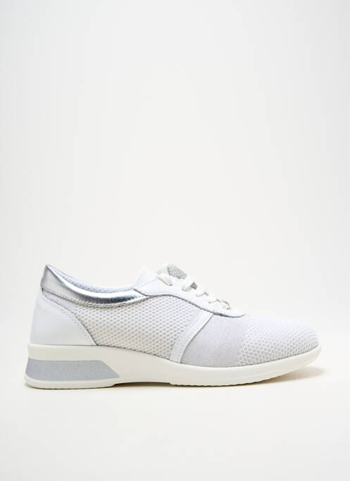 Baskets tissage satiné talon de 4 à 6cm blanc SABATINI femme