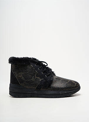 Bottines/boots tissage satiné talon de 4 à 6cm noir SABATINI femme