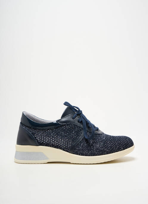 Baskets tissage satiné talon plat jusqu'à 3cm bleu SABATINI femme