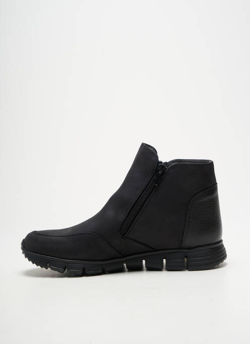 Bottines/boots tissage satiné talon plat jusqu'à 3cm noir SABATINI femme