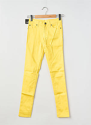 Pantalon slim tissage popeline taille normale jaune CHEAP MONDAY femme