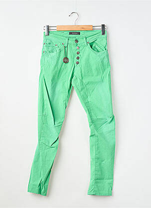 Pantalon slim tissage popeline taille normale vert IMPERIAL femme