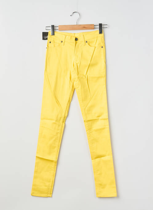 Pantalon slim tissage popeline taille normale jaune CHEAP MONDAY femme