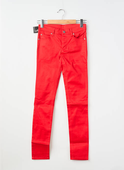 Pantalon slim tissage popeline taille normale rouge CHEAP MONDAY femme