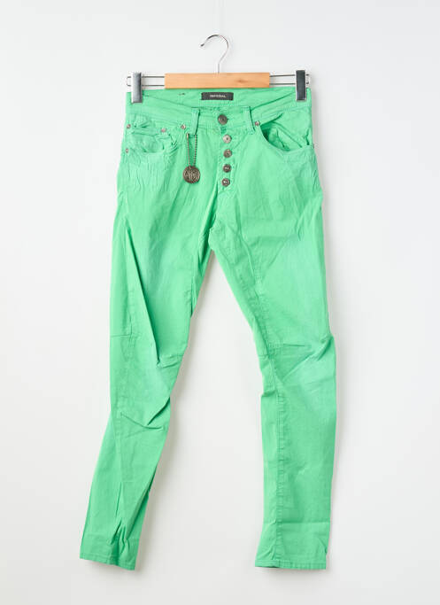 Pantalon slim tissage popeline taille normale vert IMPERIAL femme