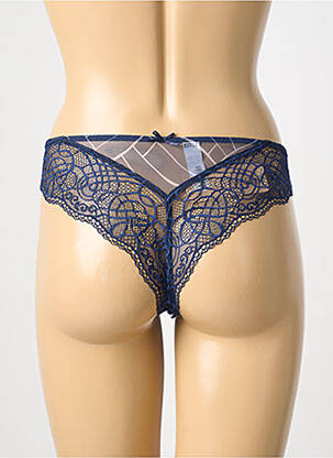 Tanga finition dentelle bleu LISE CHARMEL femme