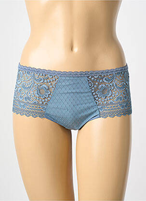 Shorty tissage satiné bleu MAISON LEJABY femme