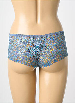 Shorty tissage satiné bleu MAISON LEJABY femme