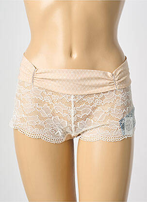 Shorty effet matière satinée beige MAISON LEJABY femme