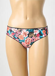 Tanga tissage satiné noir ANTIGEL femme
