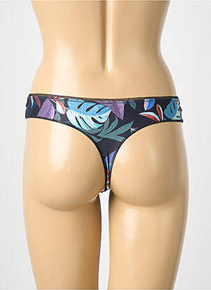 Tanga tissage satiné noir ANTIGEL femme