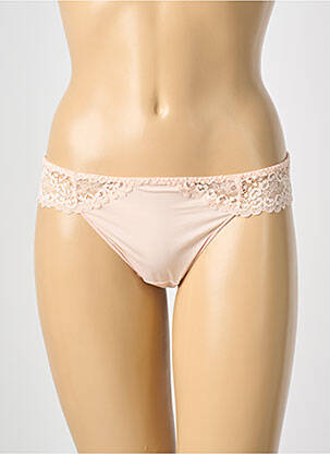 Tanga tissage satiné rose MAISON LEJABY femme