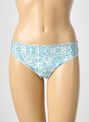 Tanga tissage satiné bleu ANTIGEL femme