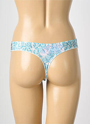 Tanga tissage satiné bleu ANTIGEL femme