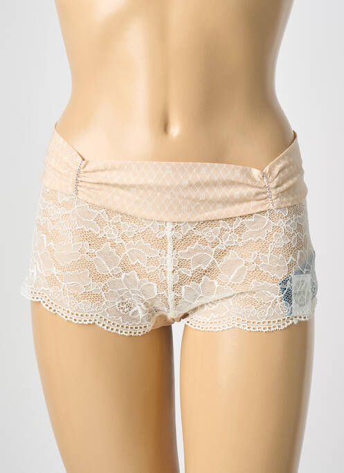 Shorty effet matière satinée beige MAISON LEJABY femme