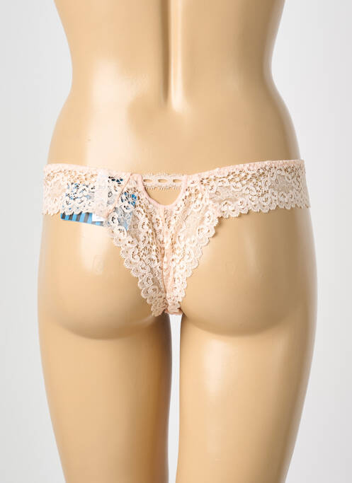 Tanga tissage satiné rose MAISON LEJABY femme