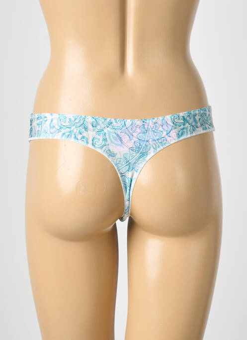 Tanga tissage satiné bleu ANTIGEL femme